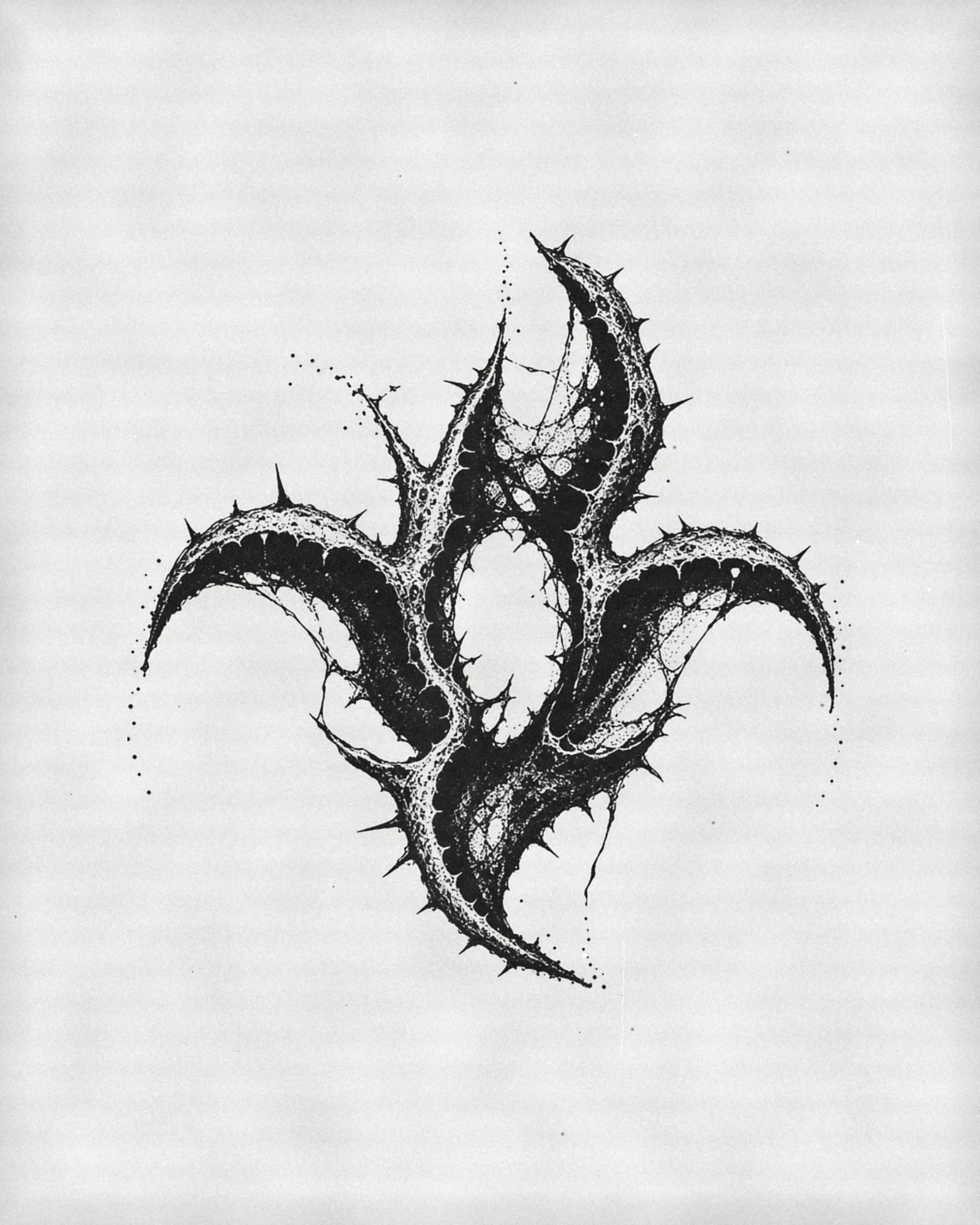 Thorn Crown, black ink drawing by Matteo Russo