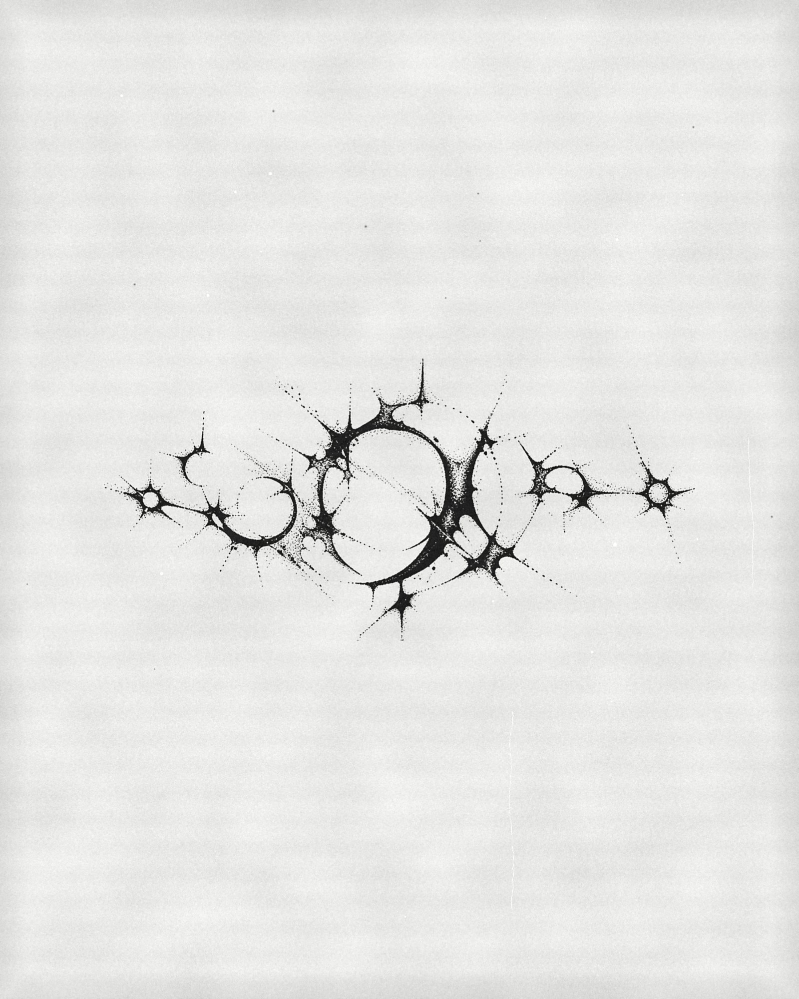 Orbit, black ink drawing by Matteo Russo