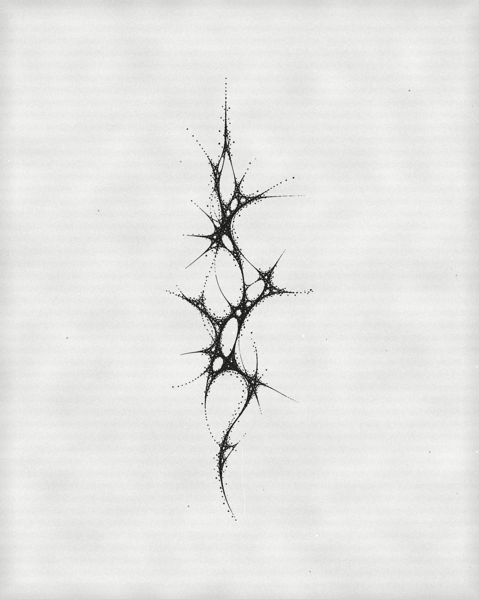 Nodes, black ink drawing by Giulia Ferrante