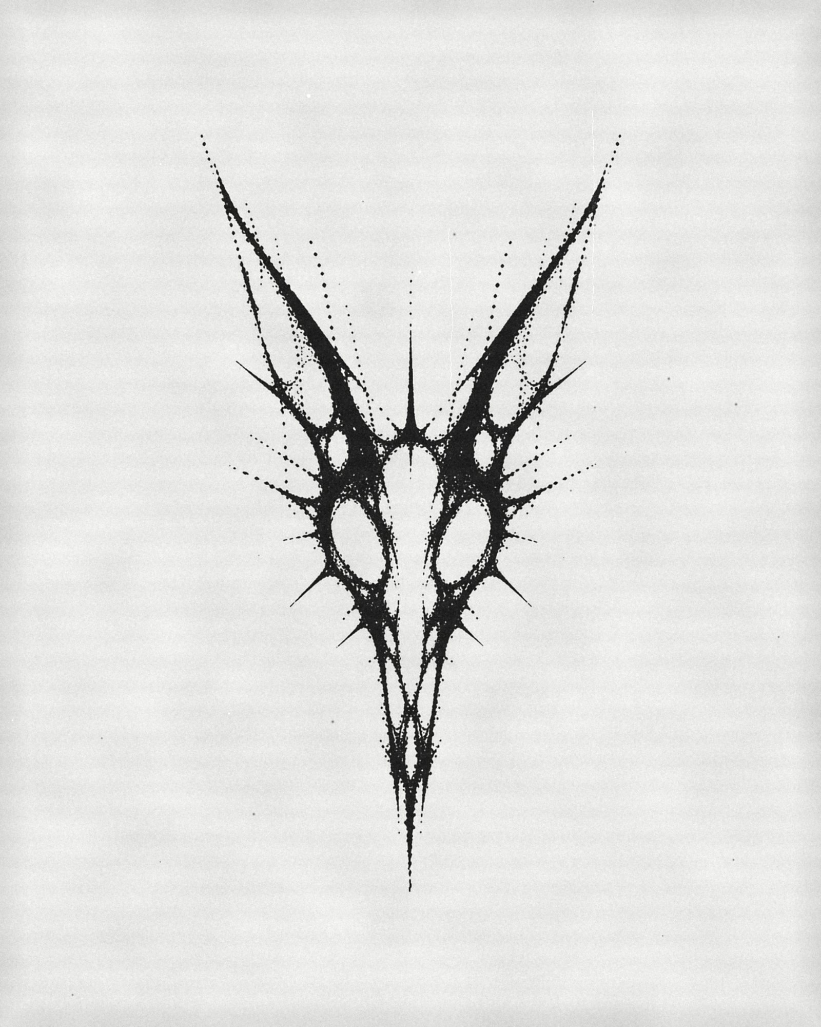 Horned Skull II, black ink drawing by Giulia Ferrante