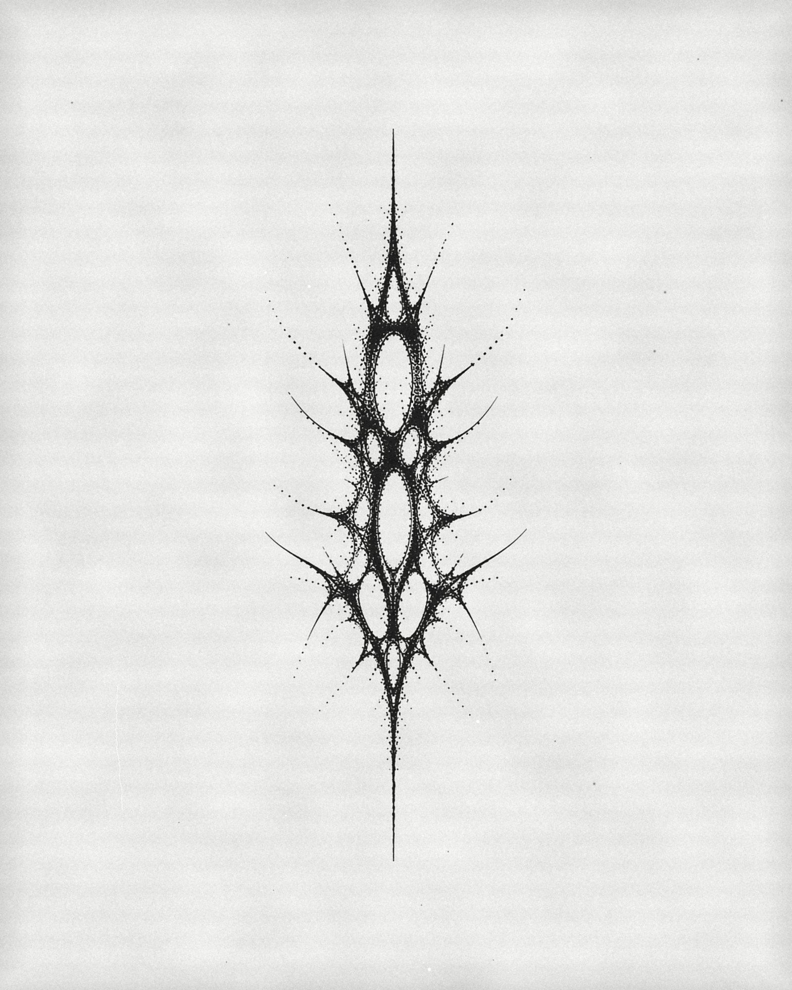 Spine II, black ink drawing by Noa De Luca