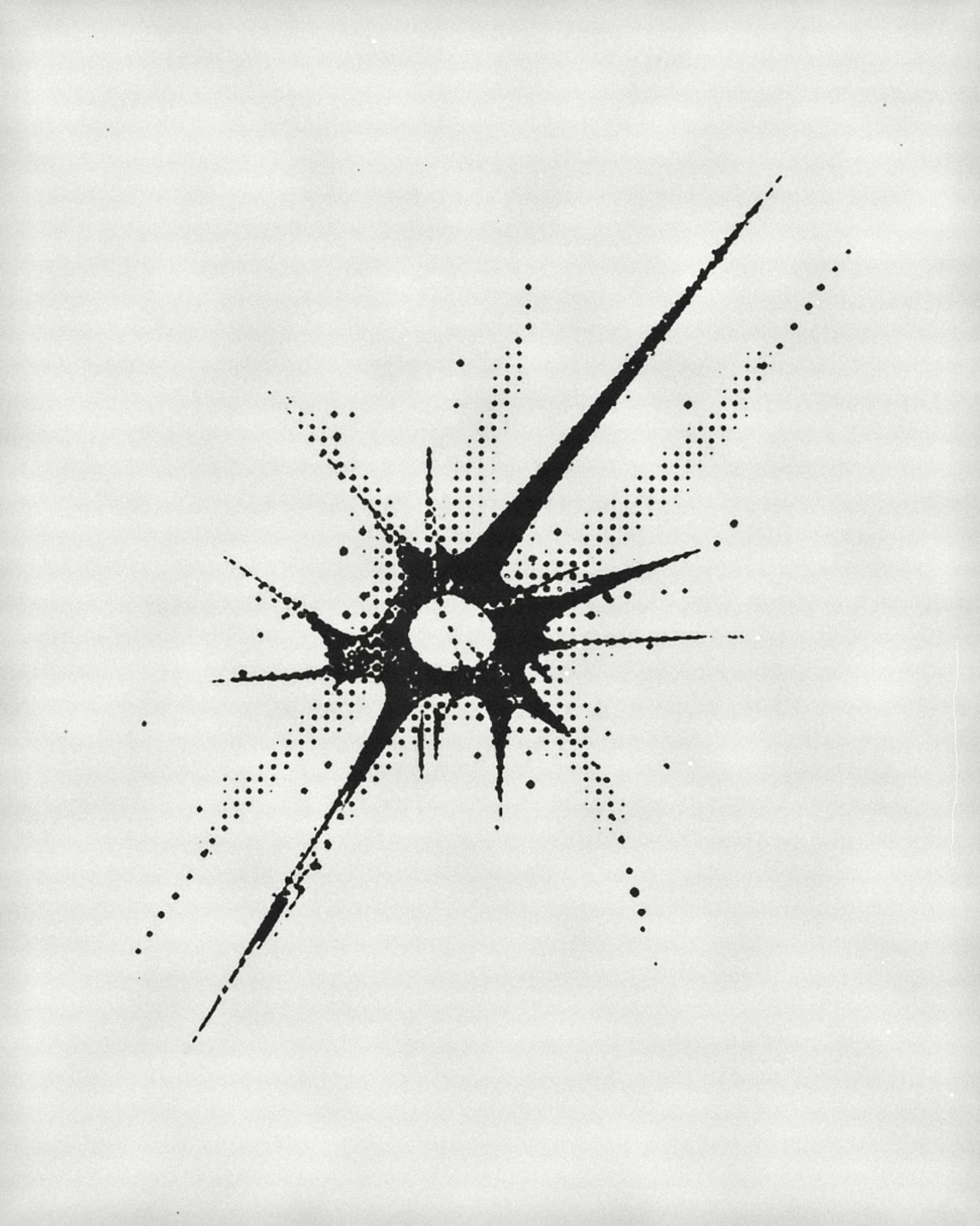 Comet, black ink drawing by Noa De Luca